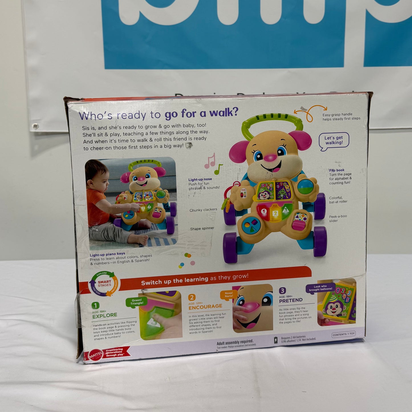 Fisher-Price Laugh & Learn Smart Stages Sis Walker Box Back