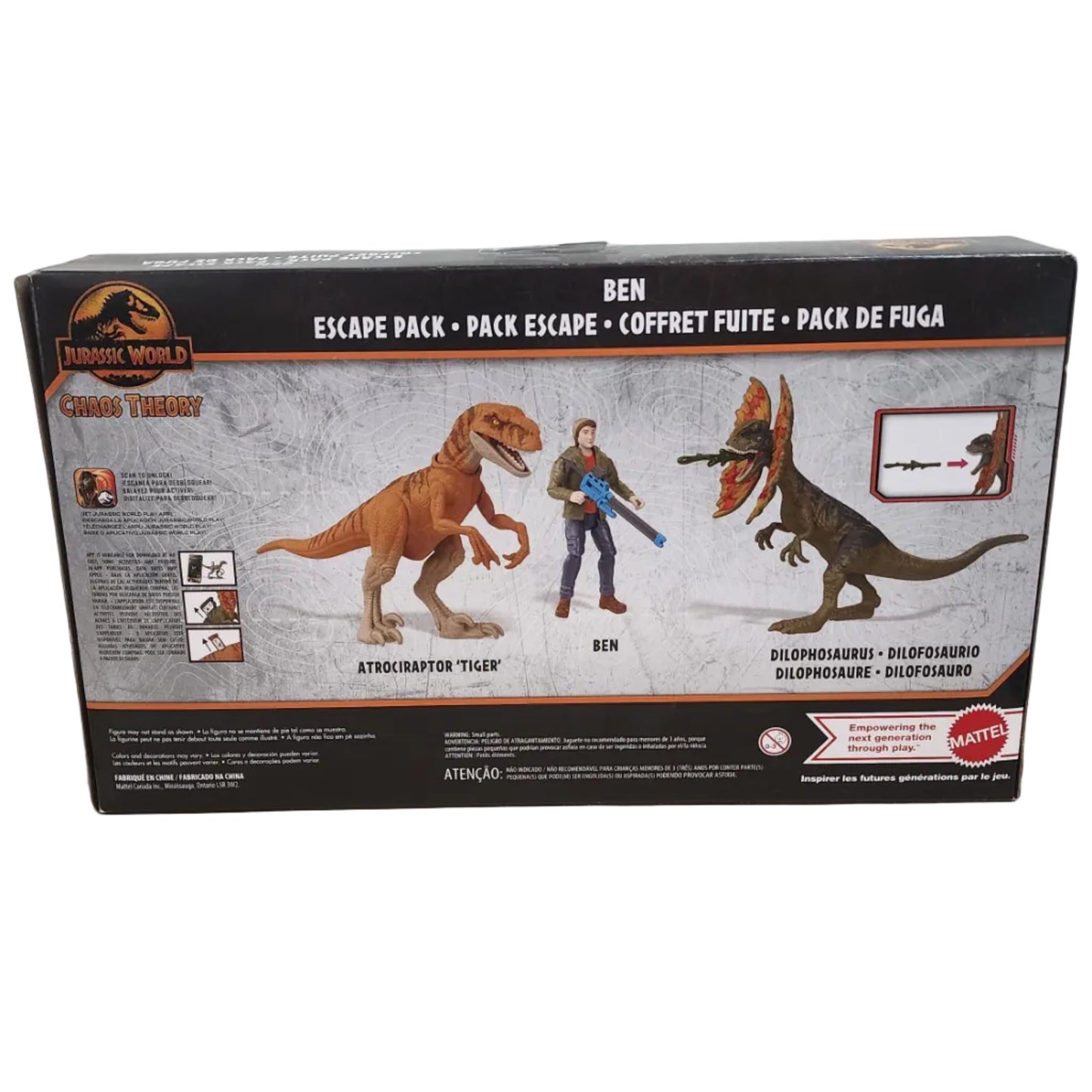 Jurassic World Chaos Theory Ben Dinosaur Pack Box Back