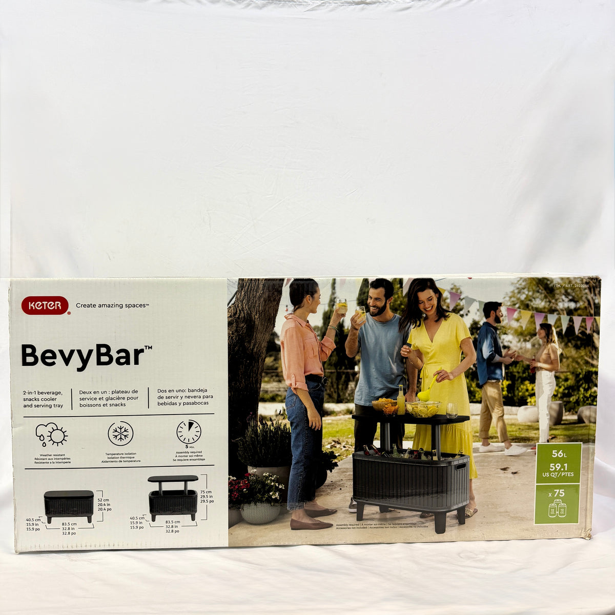 Keter Bevy Bar Pop-Up Table & Beverage Cooler