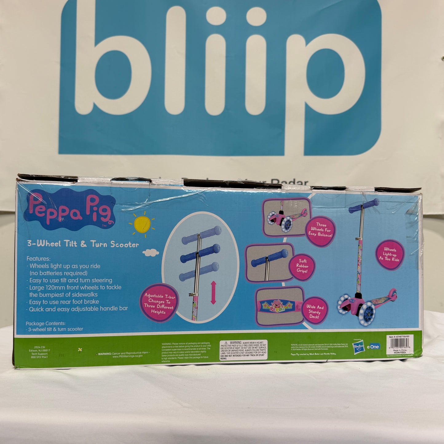 Peppa Pig Tilt N Turn 3-Wheel Scooter Box Back