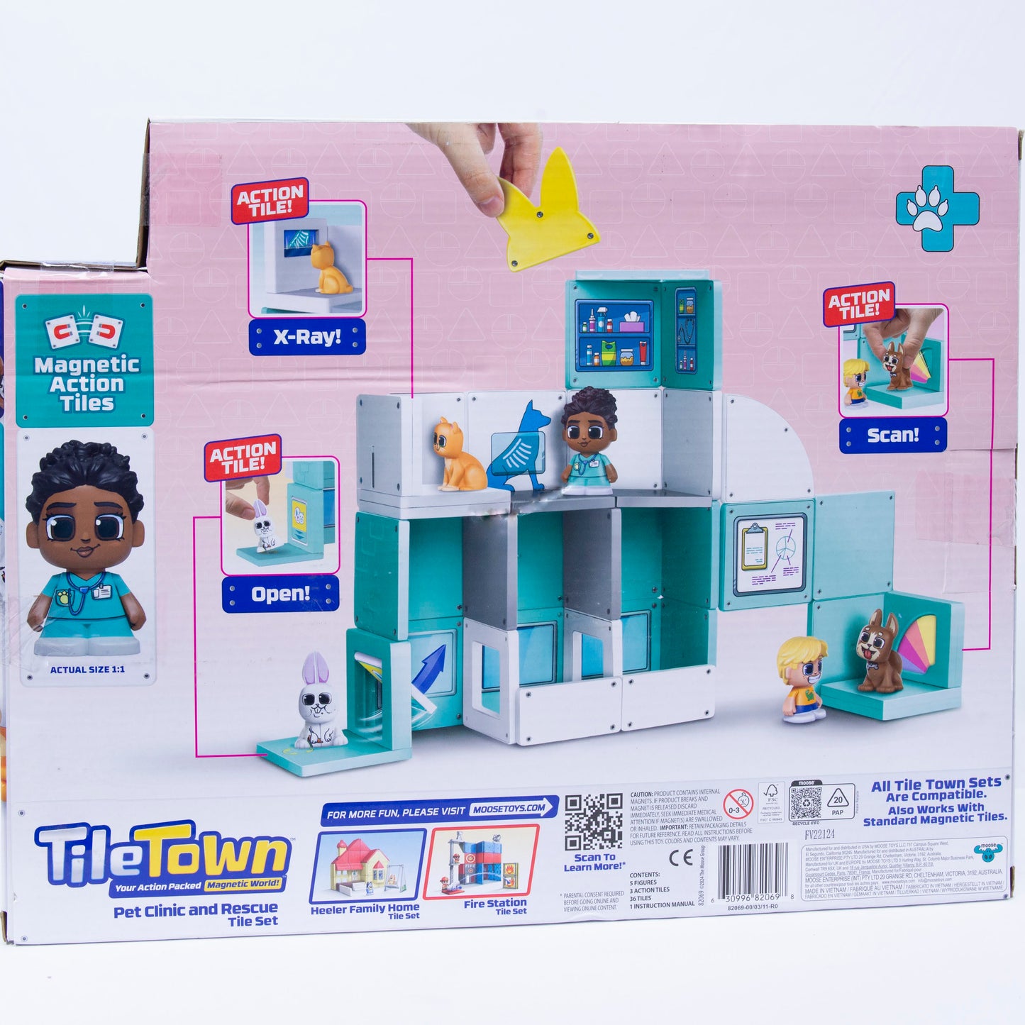 Tile Town Pet Clinic Magnetic Tile Set Box Back