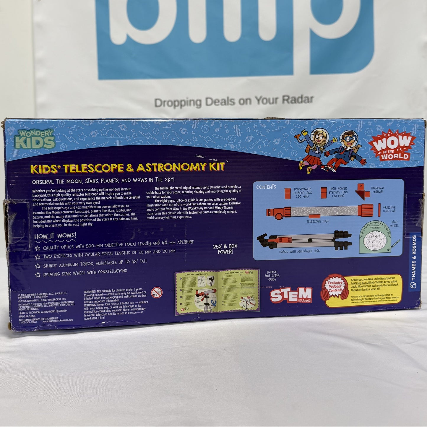 WOW in the World Kids' Telescope & Astronomy Kit Box Back