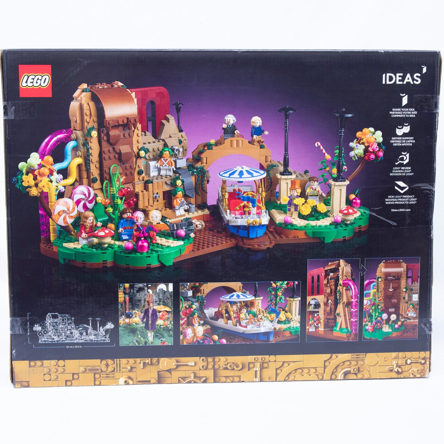 Lego Ideas Willy Wonka & Chocolate Factory Box back