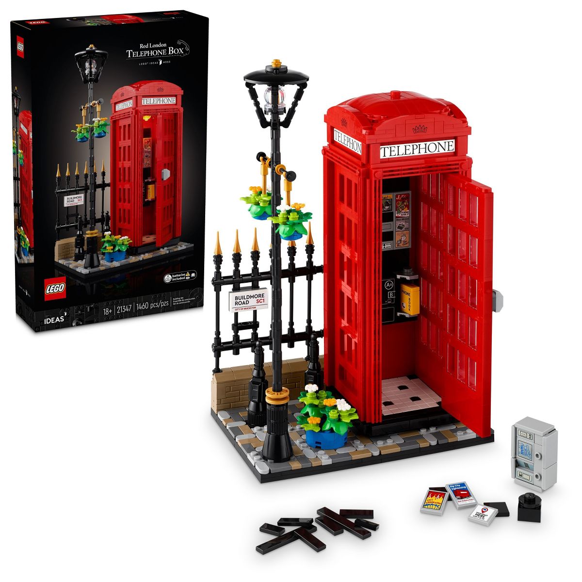 Lego Ideas Red Telephone Set and box