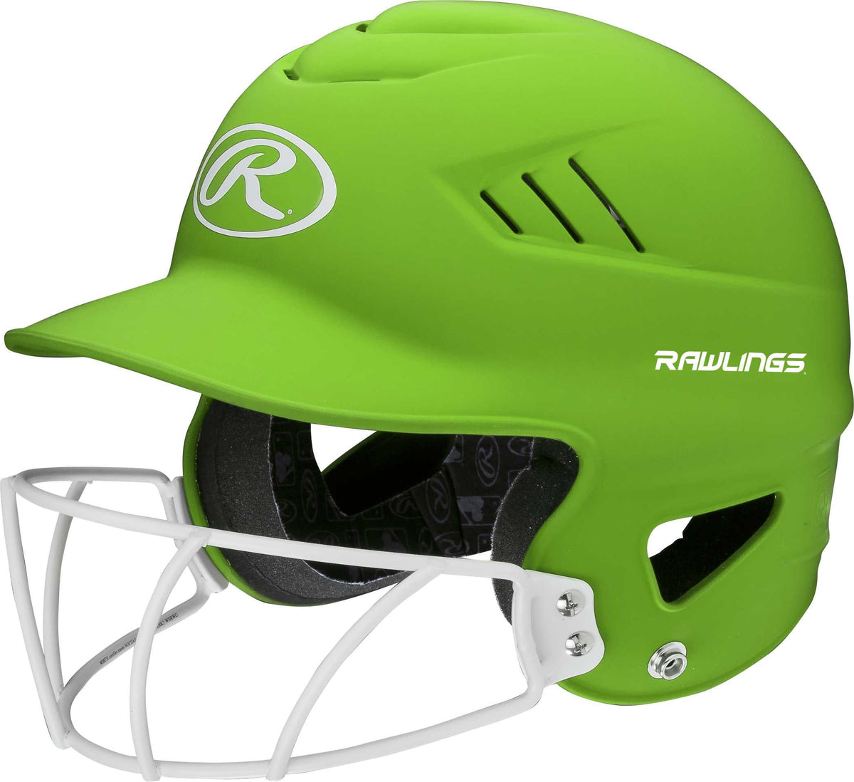 Rawlings COOLFLO Highlighter Batting Helmet Matte Neon Green