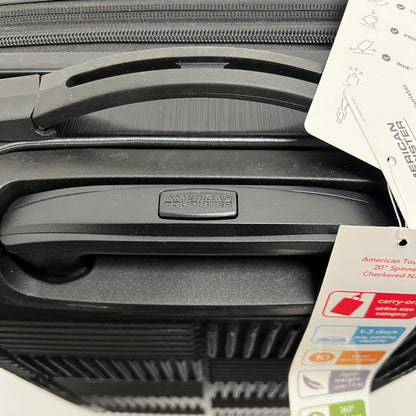 American Tourist Checkered Suitcase Black Handle