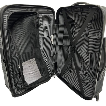 American Tourist Checkered Suitcase Black Inside