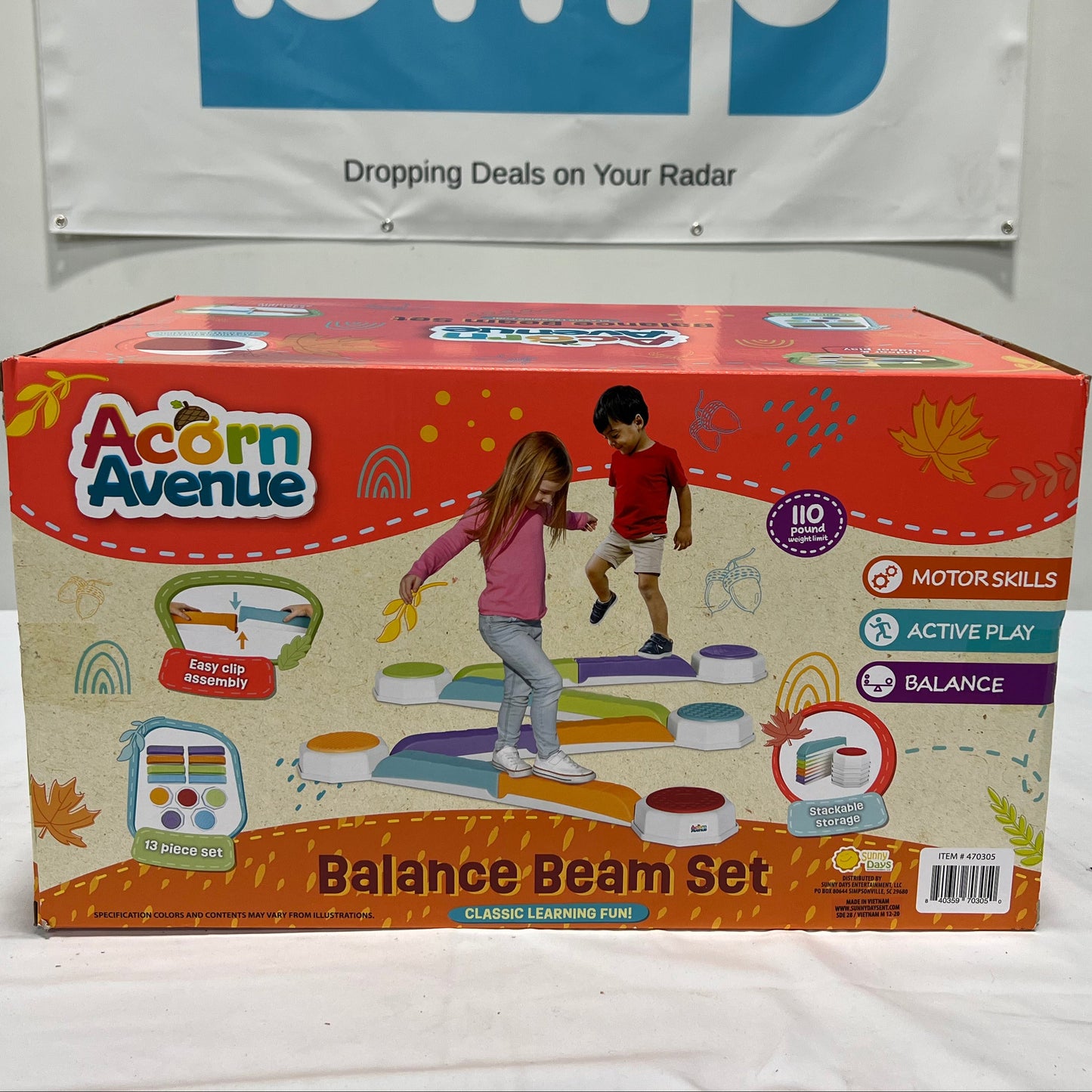 Acorn Avenue Balance Beam and Stepping Stones Box