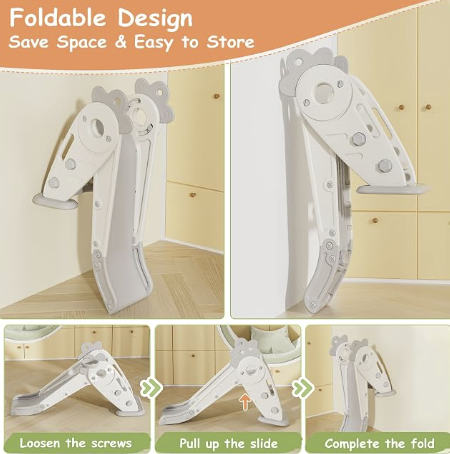 BIERUM Toddler 3-in-1 Foldable Slide Storage