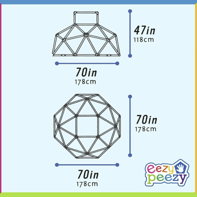 Eezy Peezy Indoor/Outdoor Climbing Dome Dimensions