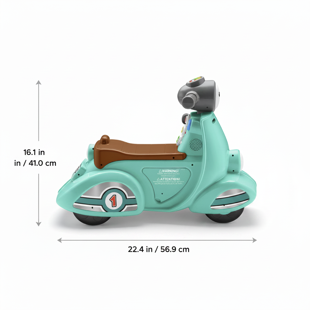 Fisher Price Laugh & Learn Smart Stages Cruise Along Scooter Dimensions