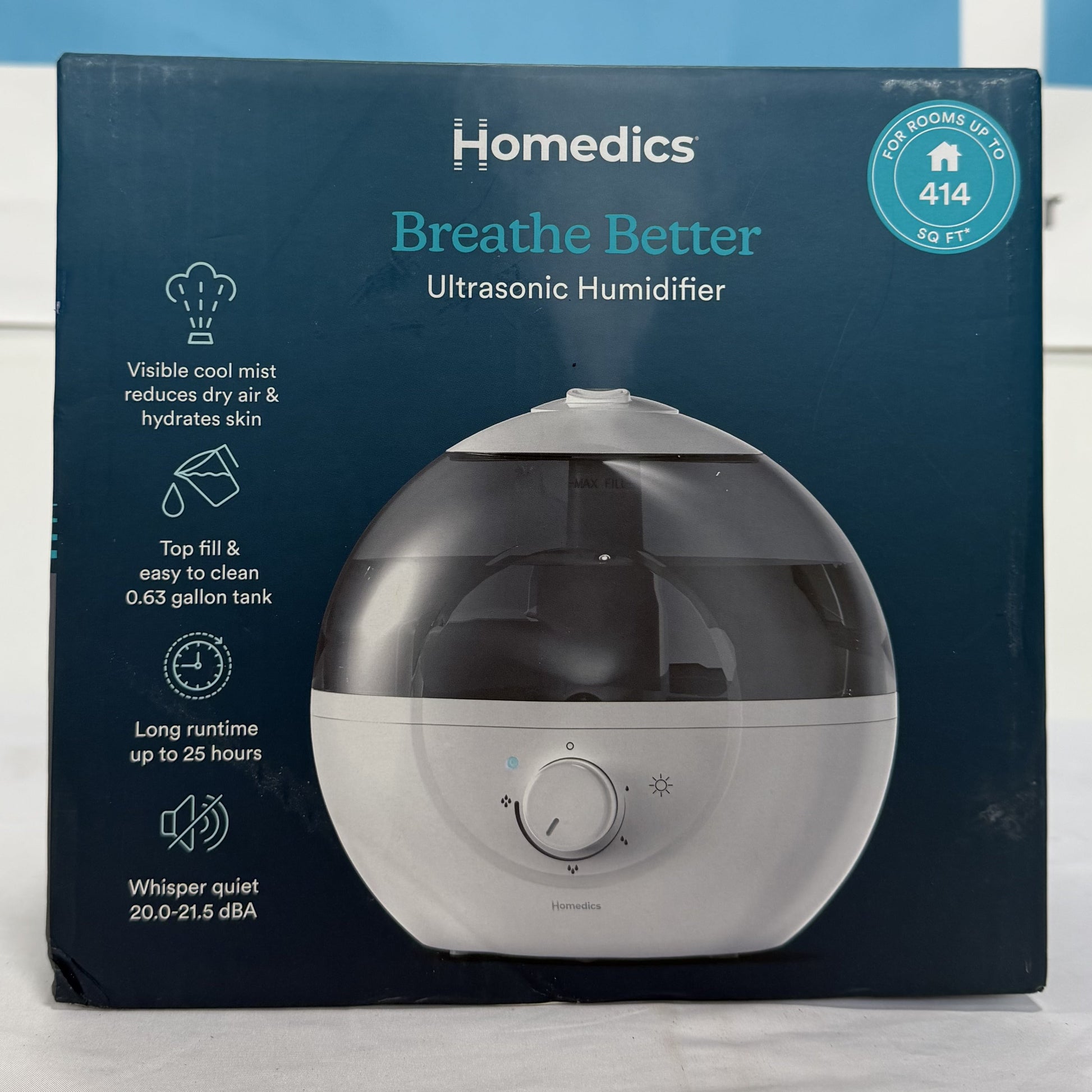 Homedics Ultrasonic Humidifier Box Front