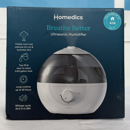 Homedics Ultrasonic Humidifier Box Front