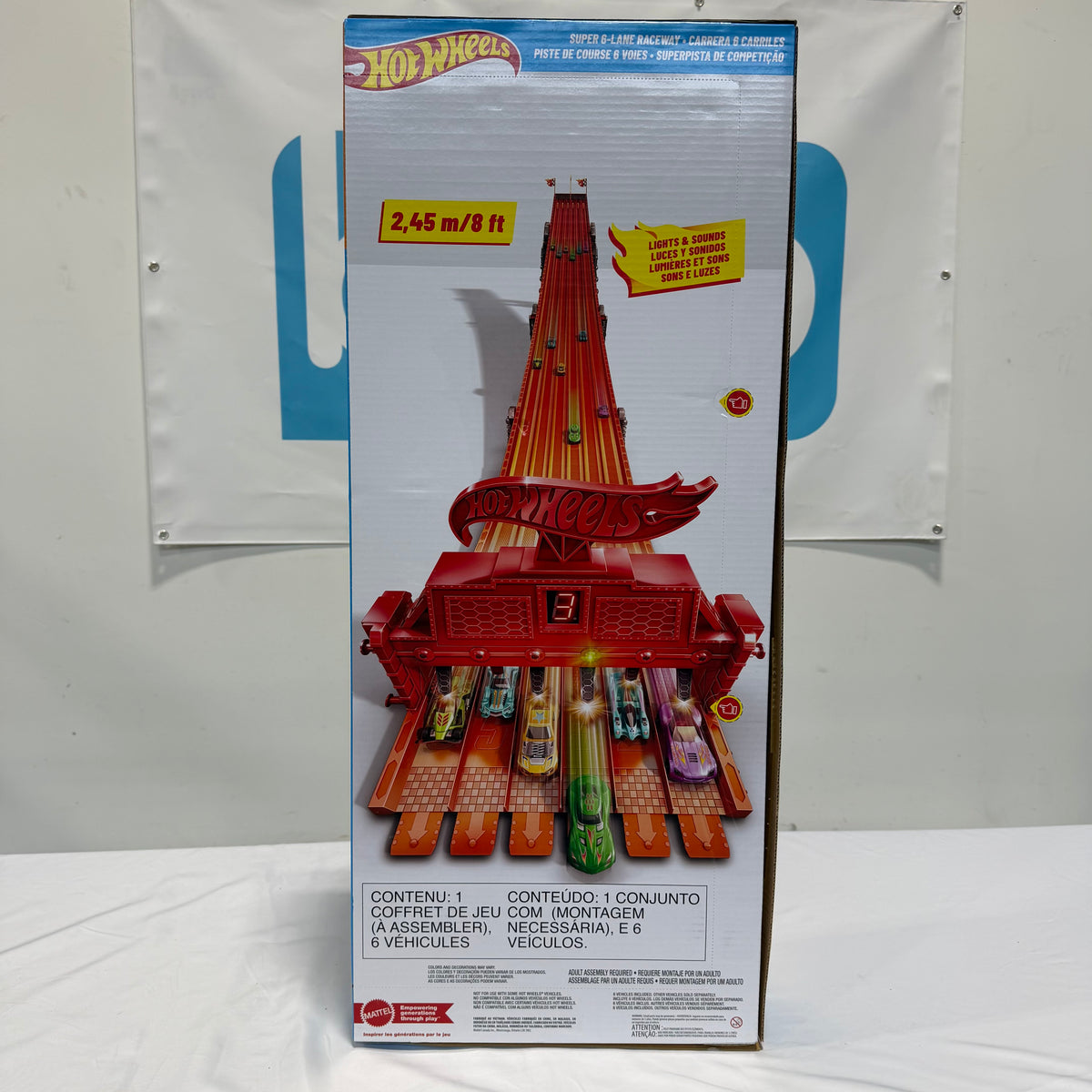 Hot Wheels Super 6 Lane Raceway Box Back