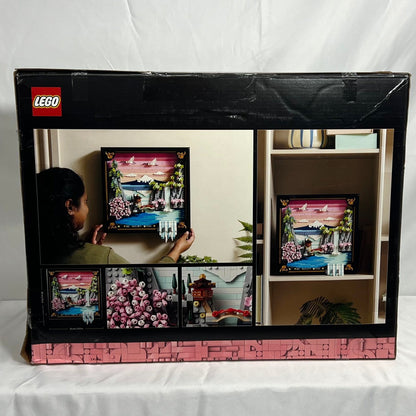 Lego Art Japanese Cherry Blossom Landscape Box Back