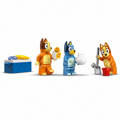 Lego Bluey Beach and Family Car Trip Figures