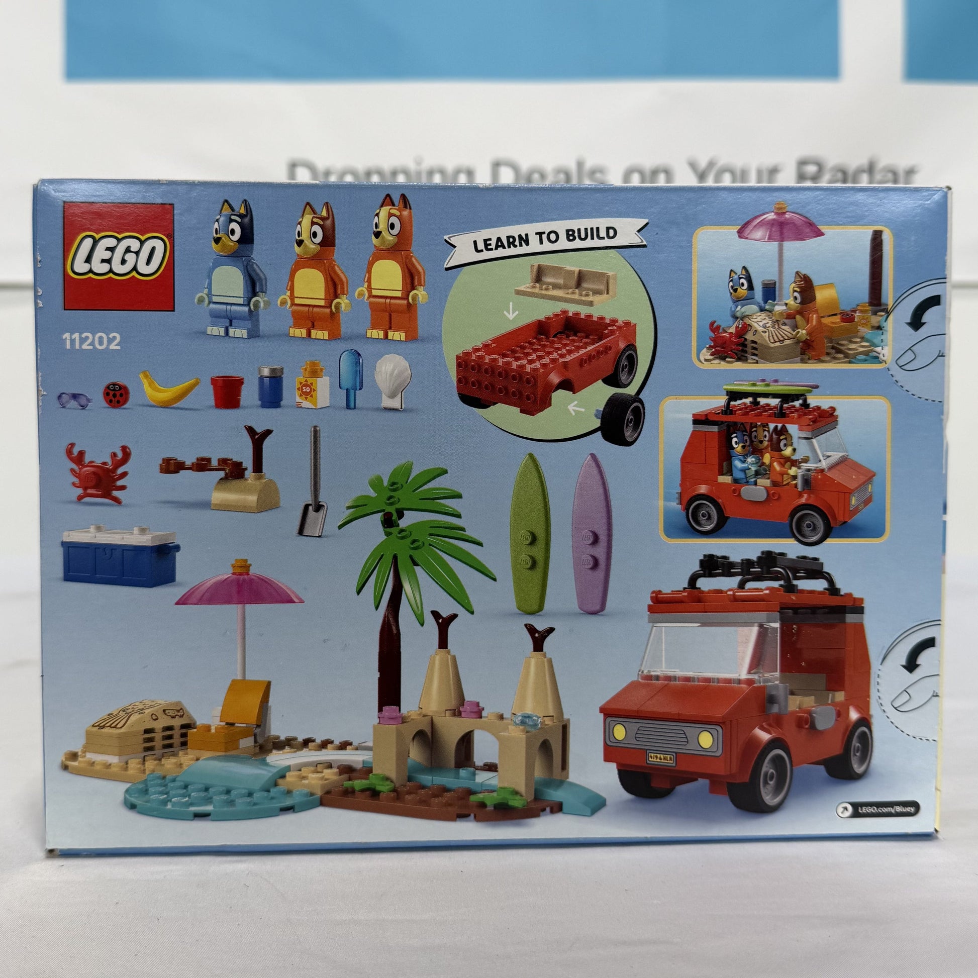Lego Bluey Beach and Family Car Trip Box Back