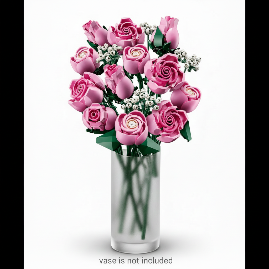 Lego Botanicals Pink Roses Zoom