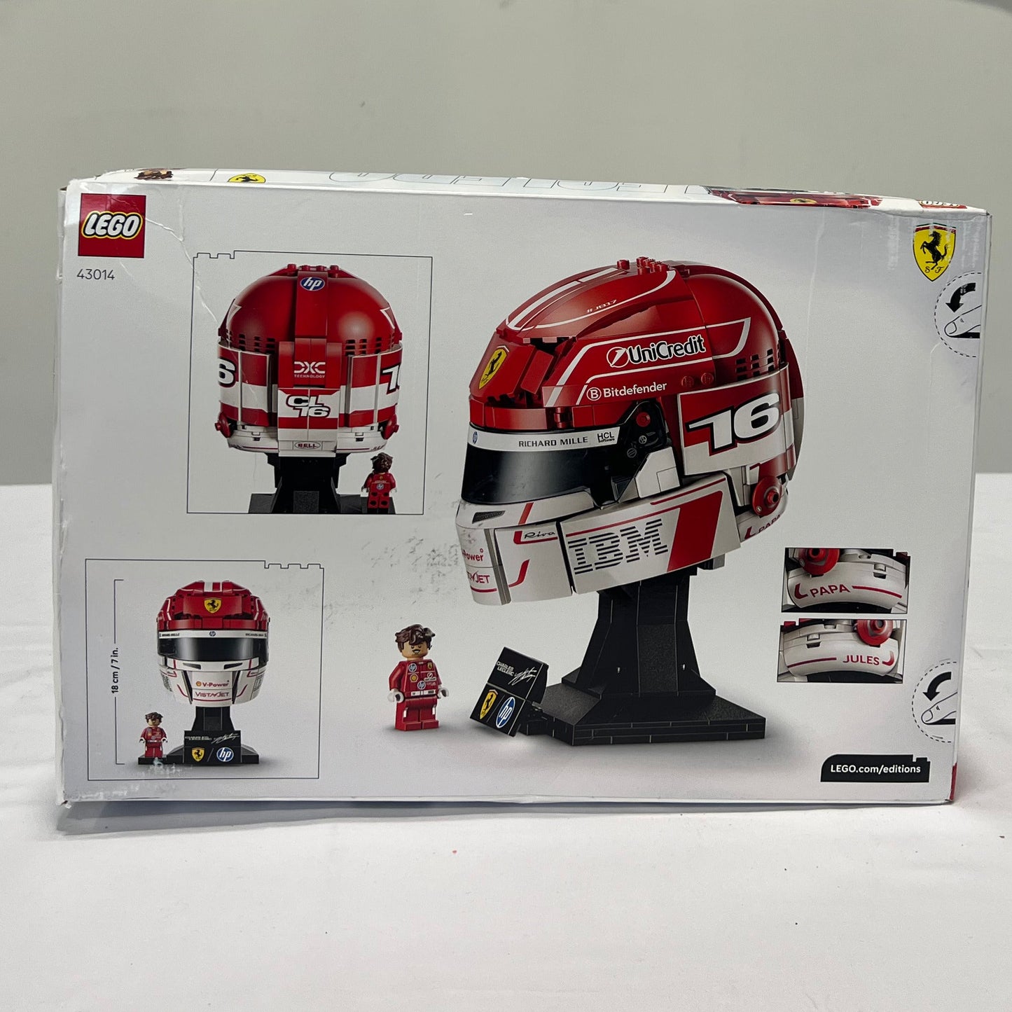 Lego Editions Charles LeClerc Helmet Box Back