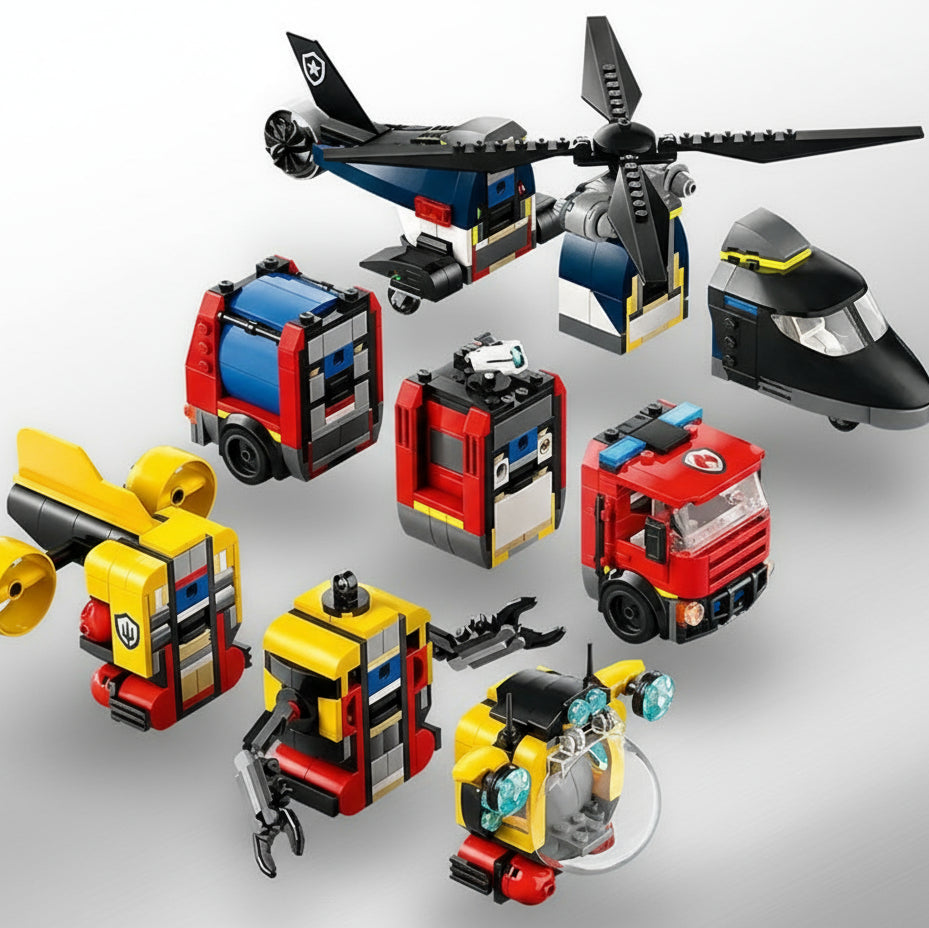 LEGO® City Helicopter, Fire Truck & Submarine Remix modular