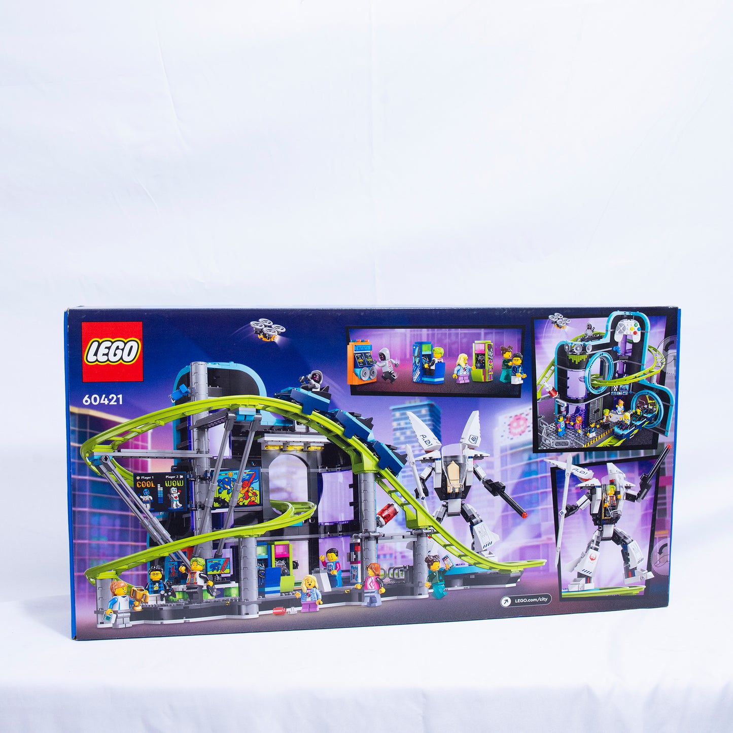 Lego City Robot World Roller Coaster Box Back