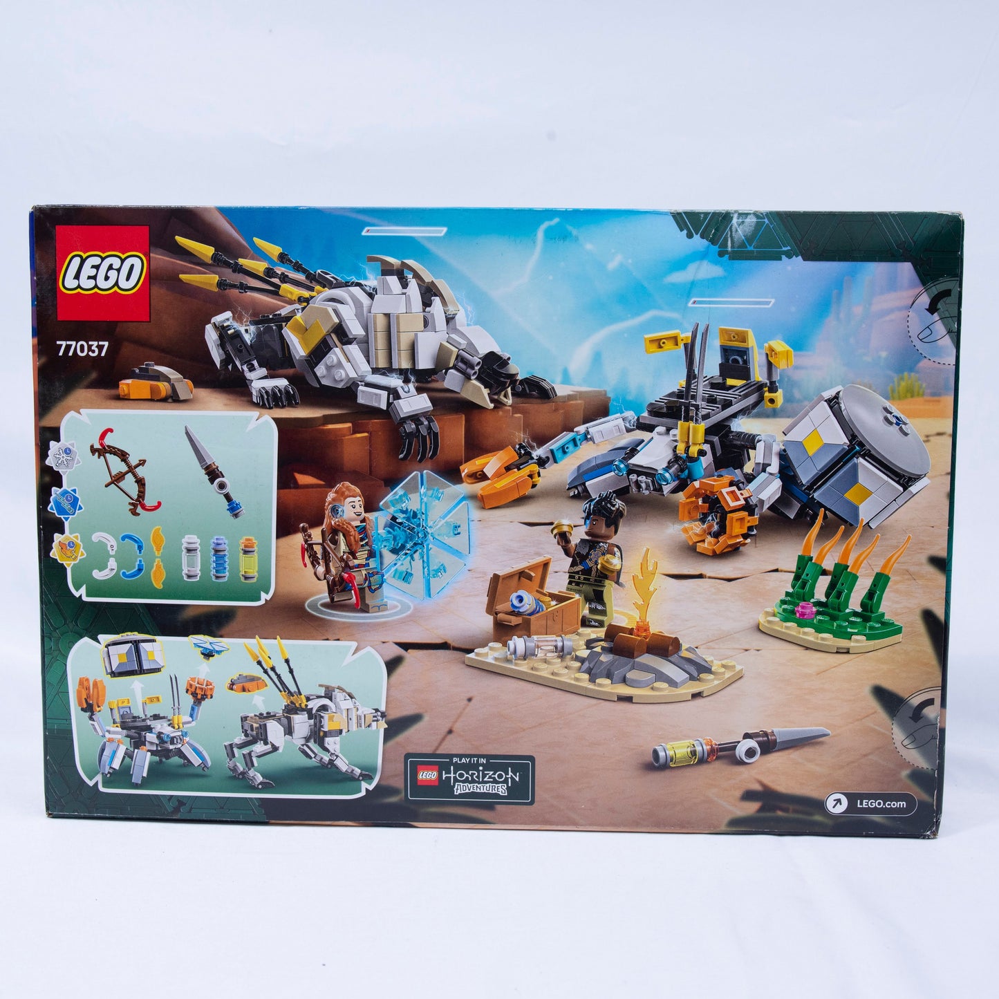 Lego Horizon Adventures Alloy & Varl vs Shell-Walker & Sawtooth Box Back