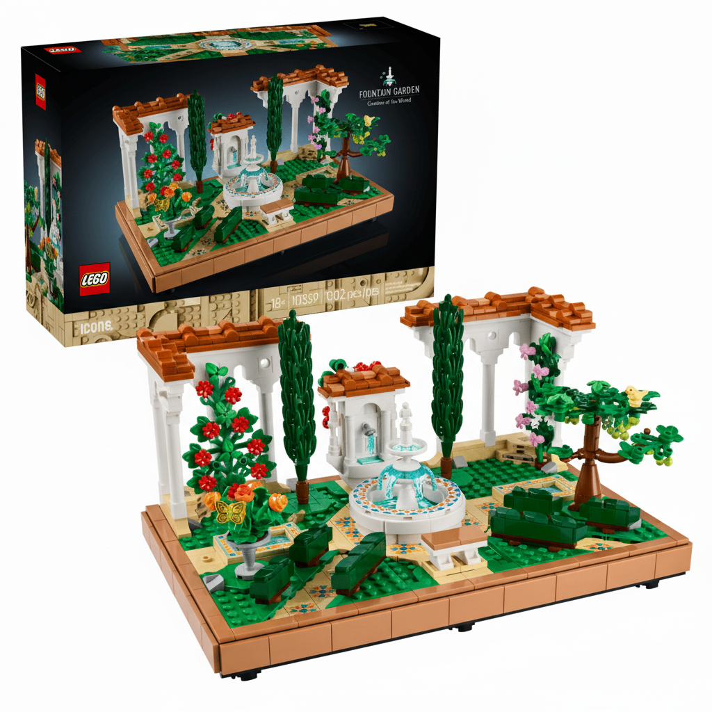 Lego Icons Fountain Garden
