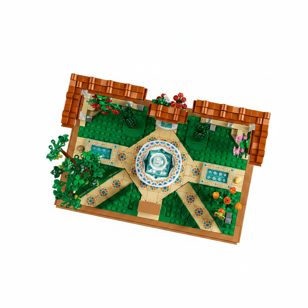 Lego Icons Fountain Garden Top View