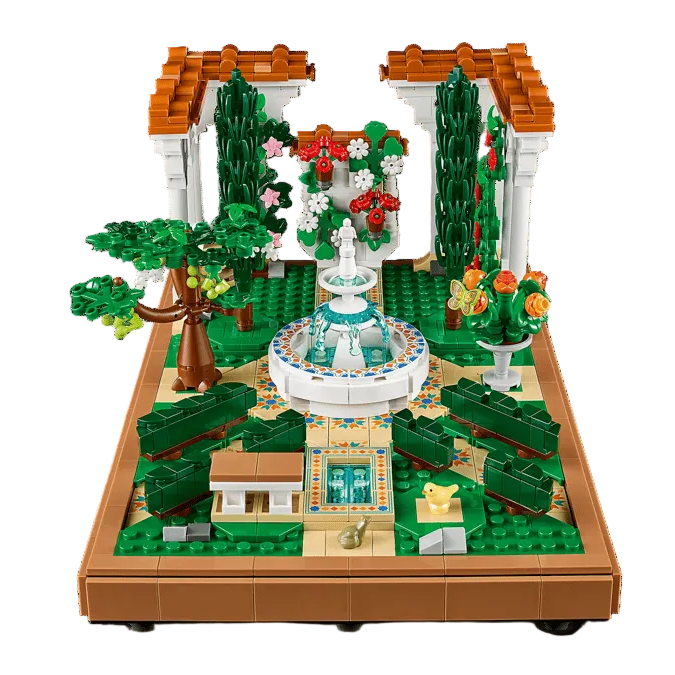 Lego Icons Fountain Garden Front View