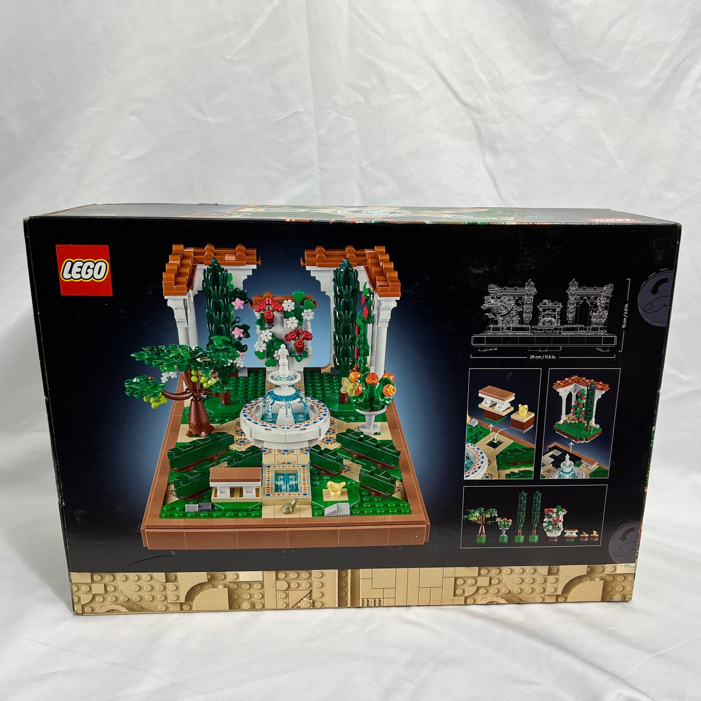 Lego Icons Fountain Garden Box Back