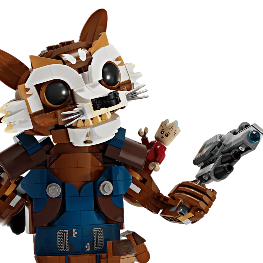 Lego Marvel Rocket and Baby Groot Zoom
