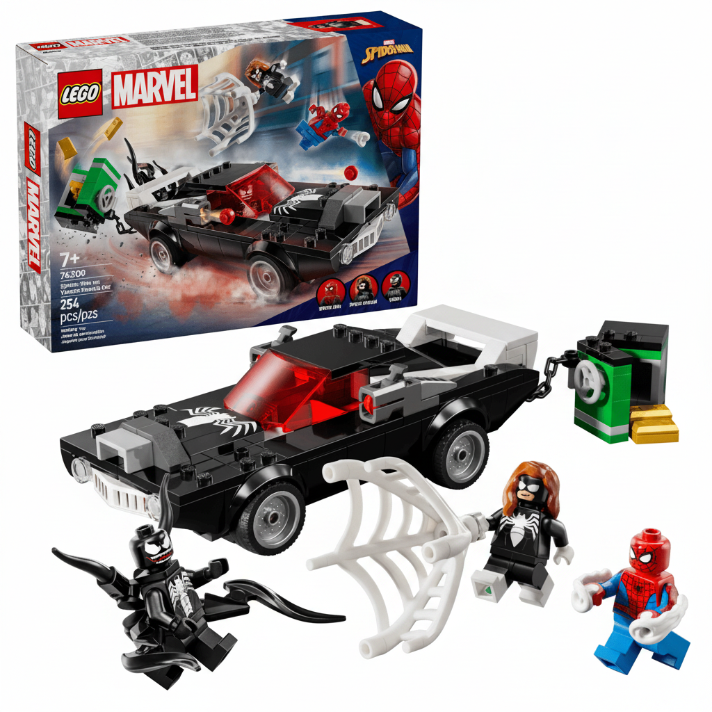 Lego Marvel Spiderman vs Venom Muscle Car