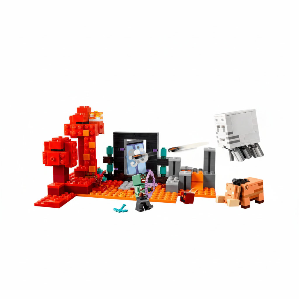 Lego Minecraft Nether Portal Ambush Action