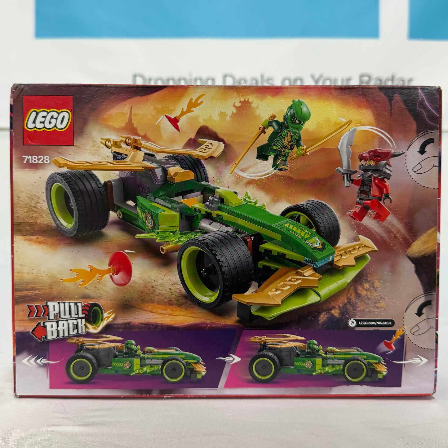 Lego Ninjago Lloyd's Pull Back Race Car Box Back