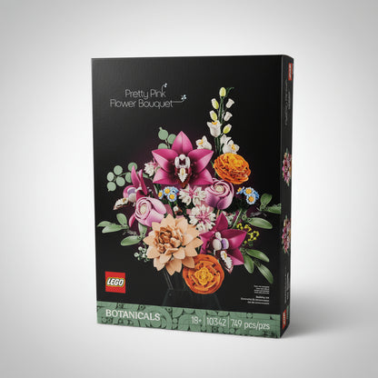 lego pretty pink flower bouquet box front