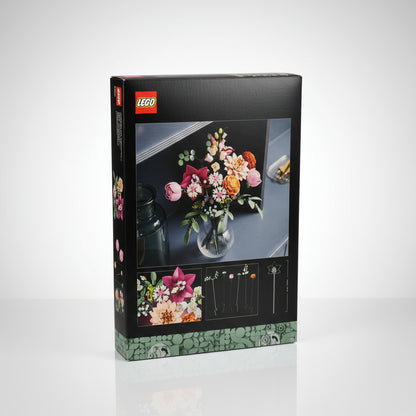 lego pretty pink flower bouquet box back