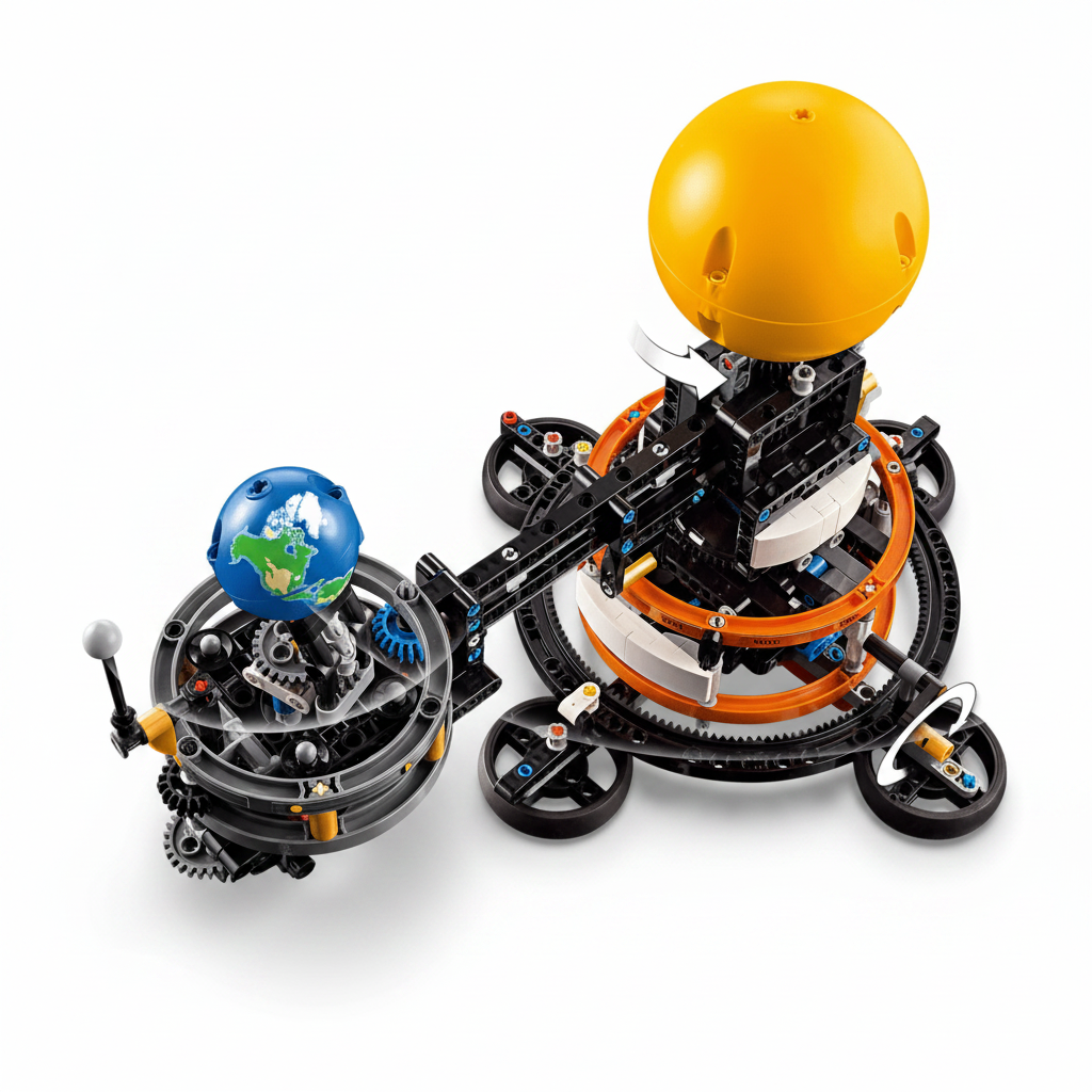 Lego Technic Planet Earth and Moon Orbit Movement