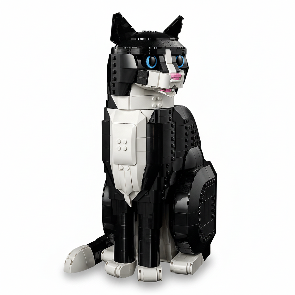 Lego Tuxedo Cat Side View