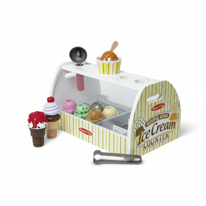 Melissa & Doug Wooden Scoop & Serve Ice Cream Counter