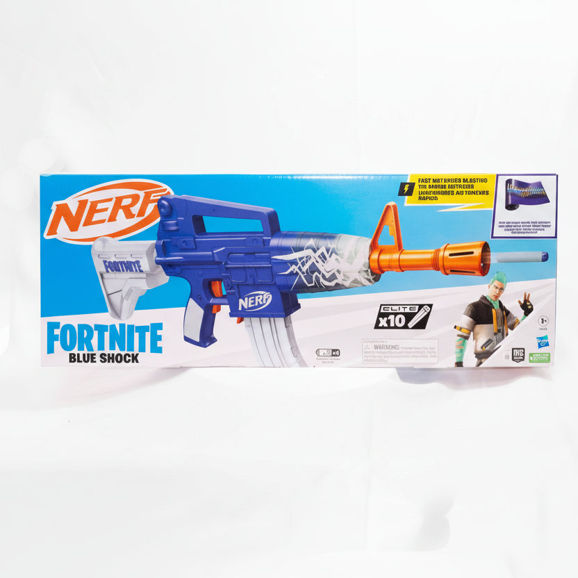 Nerf Fortnite Blue Shock Blaster Box