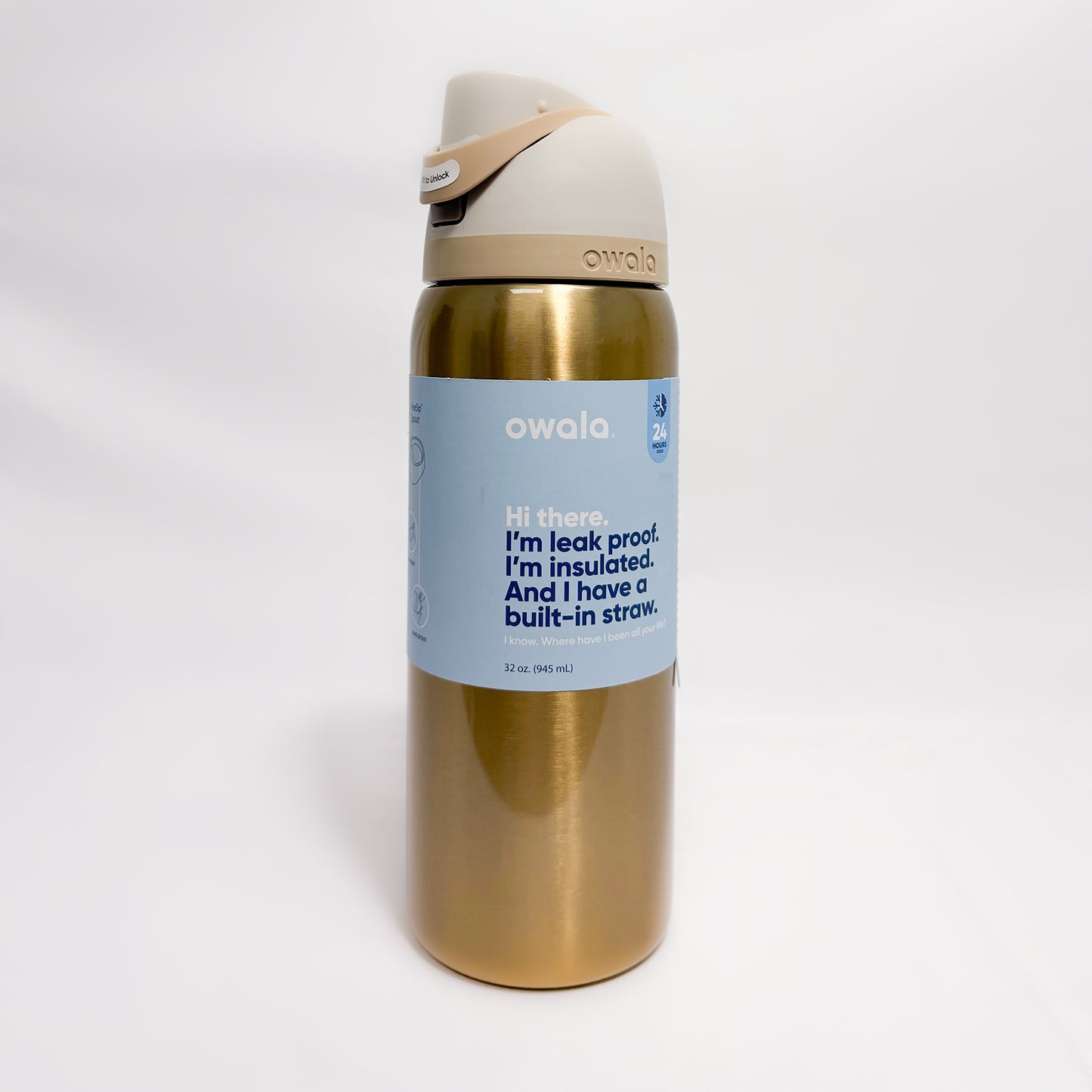 Owala Water Bottle 32 OZ Gold