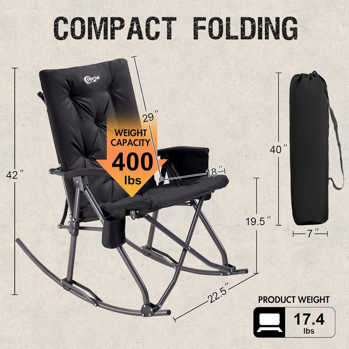 Portal Folding Rocking Camping Chair Weight Dimensions