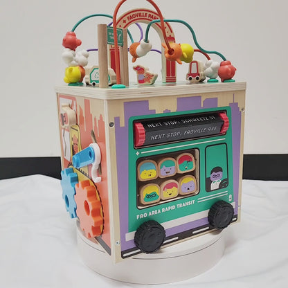Busy City Wooden Activity Cube