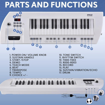 Pyle Electric Keyboard Functions