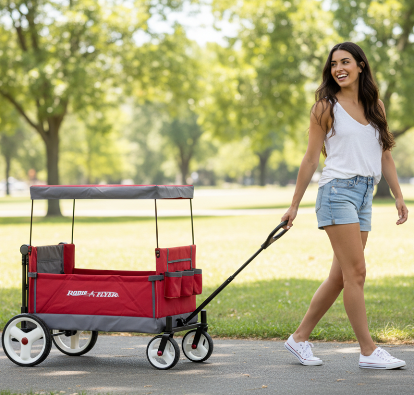 Radio Flyer Convertible Kid & Cargo Wagon Pull