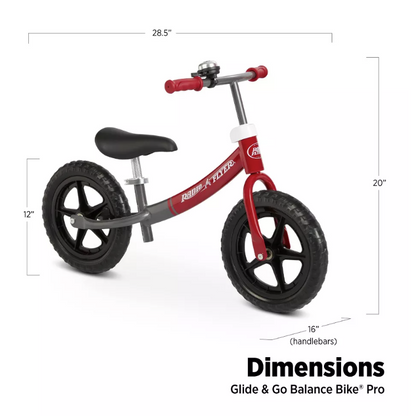 Radio Flyer Glide & Go Balance Bike Dimensions