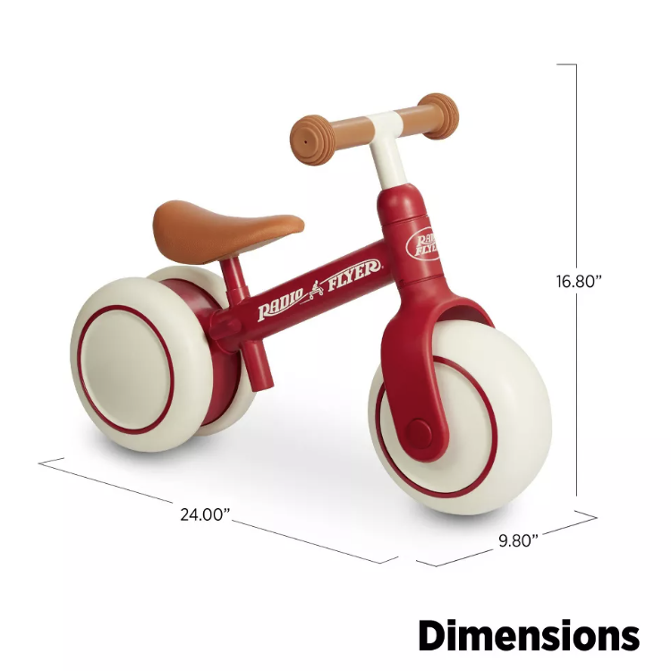 Radio Flyer Steady Start 8" Balance Bike Dimensions