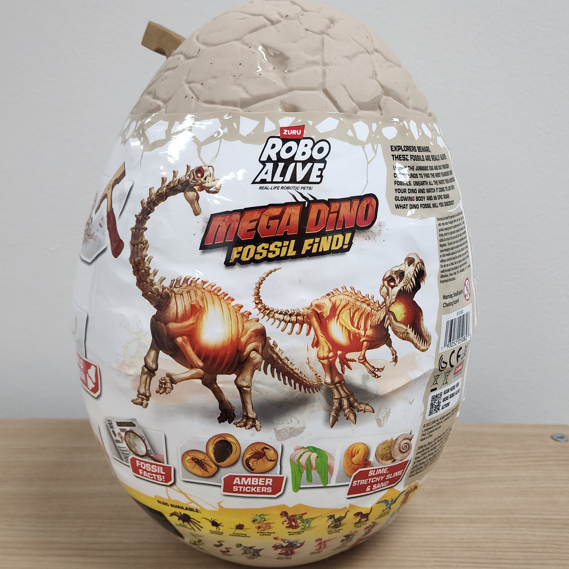 Robo Alive Dino Fossil Find Egg Back