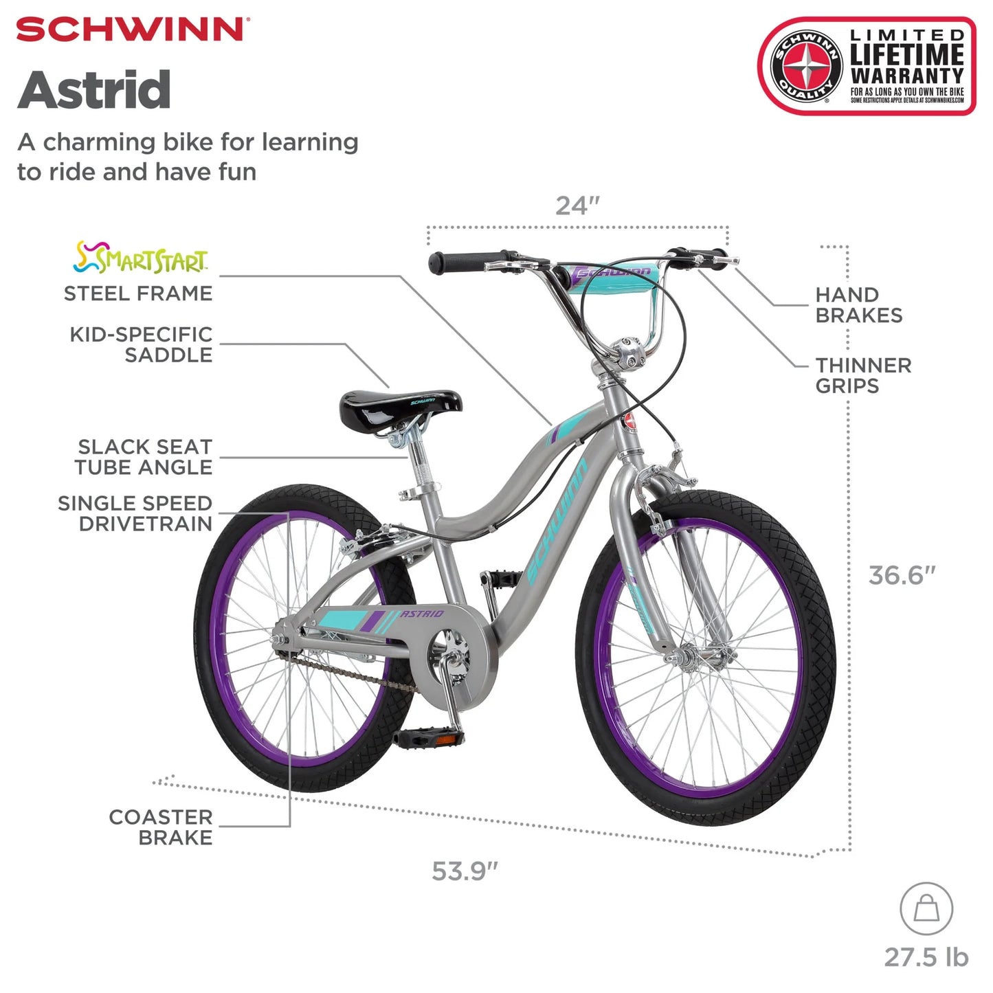 Schwinn Astrid Kids Bike Details