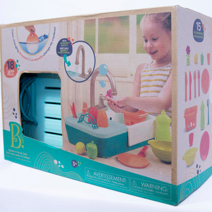 B Toys Splash n Scrub Sink Toy Set Box Side